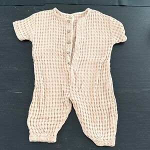 Quincy Mae Blush Waffle Knit Footie